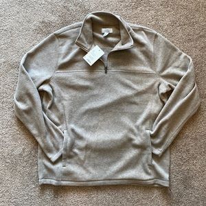 Croft & Barrow new with tags Tan Long Sleeve 1/4 zip size Large